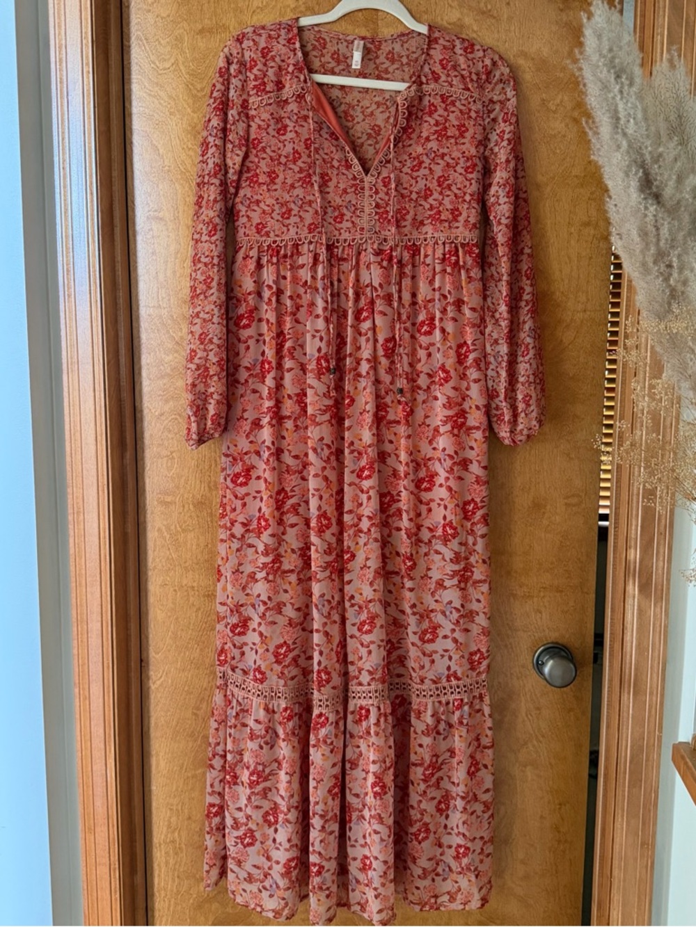 Xhilaration Dusty Rose Floral Maxi Dress